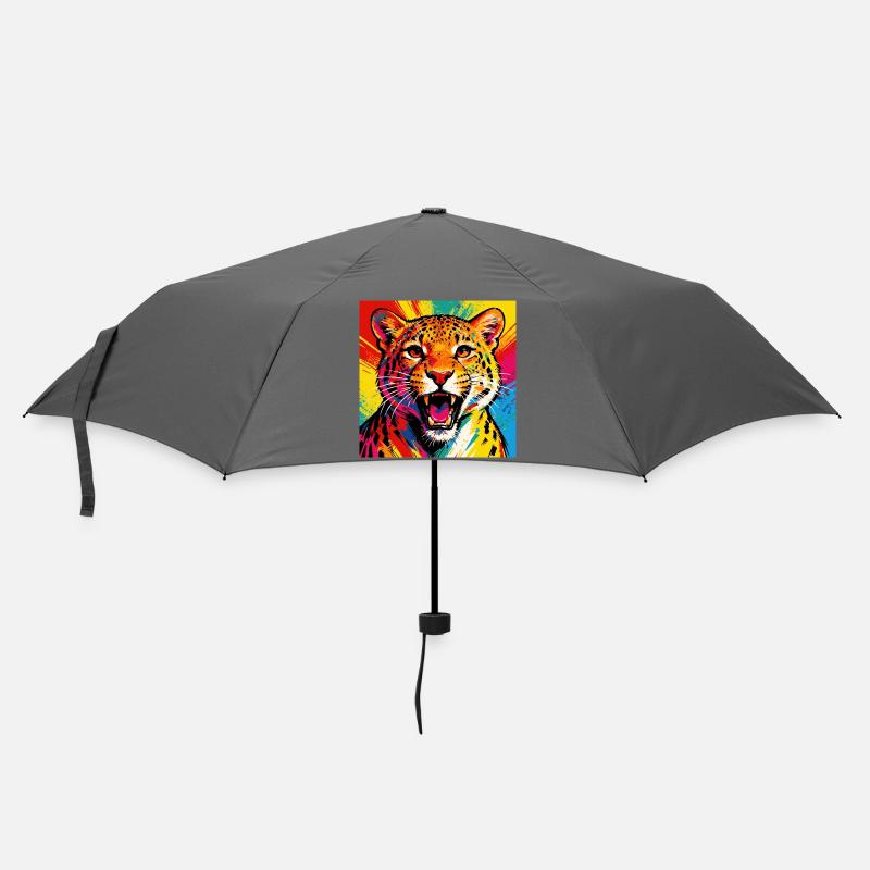 Leopard Pop Art Color Explosion - Umbrella (small) - grey