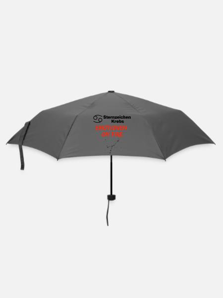 Sternzeichen Krebs – Emotionen on Fire, Geburtstag - Regenschirm (klein) - Grau