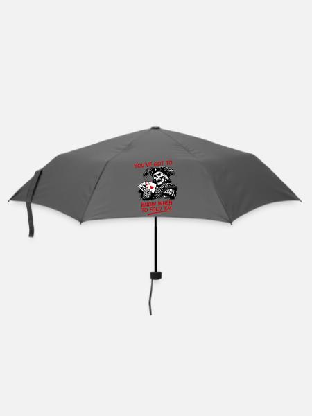Piratenskelett Pokerweisheit - Regenschirm (klein) - Grau