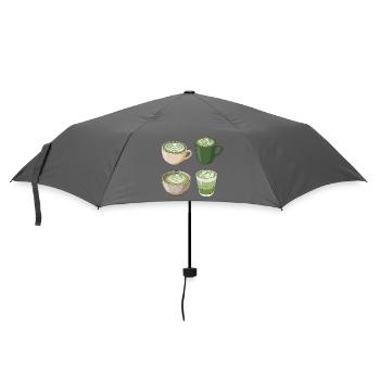 Matcha Liebe – Süße Matcha Latte Illustration - Regenschirm (klein) - Grau - Vorne