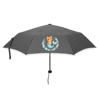 Kawaii Cats Mermaid – Cute Fantasy Design - Umbrella (small) - grey - Front