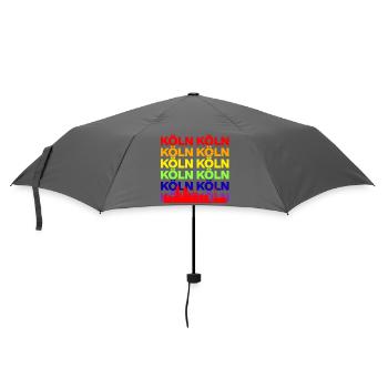 KÖLN REGENBOGEN SKYLINE, KÖLLE PRIDE, LGBTQ+ - Regenschirm (klein) - Grau - Vorne