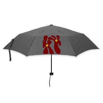 Red Flowers Minimalist Transparent Design - Umbrella (small) - grey - Front