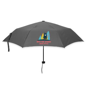 Into the Woods – Bear Style Outdoor Spruch - Regenschirm (klein) - Grau - Vorne