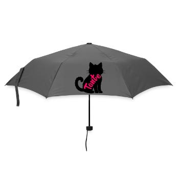 Katzen Tante - Regenschirm (klein) - Grau - Vorne