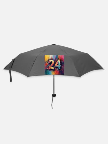 Farbenfrohe Abstraktion 24 - Regenschirm (klein) - Grau