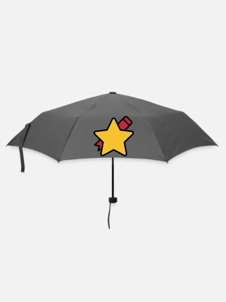 Stern Stift Schule Lehrer - Regenschirm (klein) - Grau