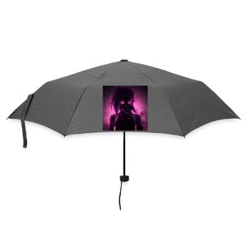 Neon gas mask in night light - Umbrella (small) - grey - Front