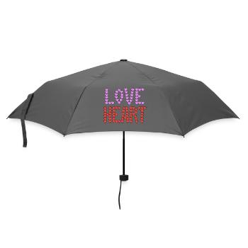 Love Heart typography - Umbrella (small) - grey - Front