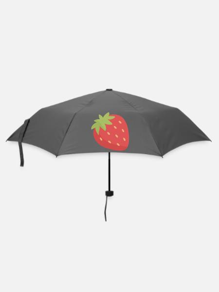 Erdbeer-Pop-Art-Charme - Regenschirm (klein) - Grau