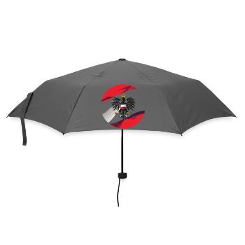 Österreich Wappen Fahne - Regenschirm (klein) - Grau - Vorne
