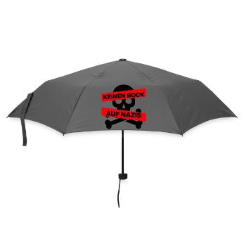 KEINEN BOCK AUF NAZIS, NO NZS, NO AFD, SCHWARZ - Regenschirm (klein) - Grau - Vorne