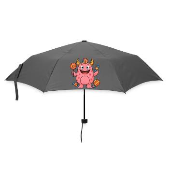 Cute Pink Candy Monster - Umbrella (small) - grey - Front
