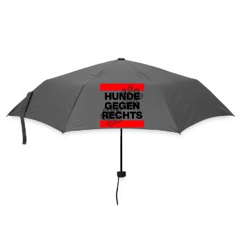 HUNDE GEGEN RECHTS, NO AFD NO NZS, NIE WIEDER - Regenschirm (klein) - Grau - Vorne