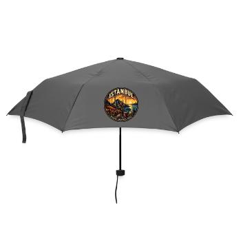 Istanbul Turkey Vintage Travel Badge - Umbrella (small) - grey - Front