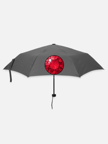 Facettierter Rubin Kreis - Regenschirm (klein) - Grau