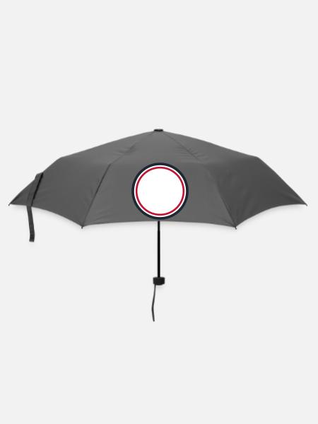 Kreis Rahmen Rot - Wunschtext Selbst Gestalten - Regenschirm (klein) - Grau