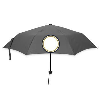 Kreis Rahmen Gold - Wunschtext Selbst Gestalten - Regenschirm (klein) - Grau - Vorne