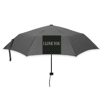 Ich liebe dich – Wiederholtes Herzenmuster - Regenschirm (klein) - Grau - Vorne