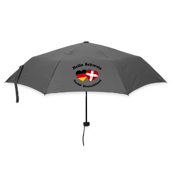 Herzflagge Auswandern Schweiz - Regenschirm (klein) - Grau - Vorne