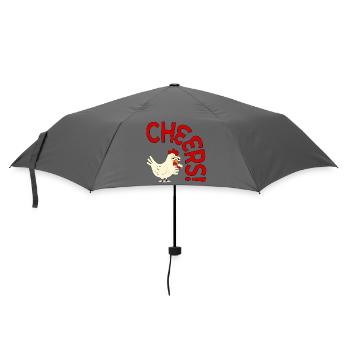 Wein fröht Hühnchen - Regenschirm (klein) - Grau - Vorne