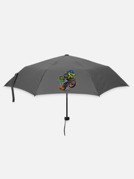 Krokodil BMX – Cooles Freestyle Bike Motiv - Regenschirm (klein) - Grau