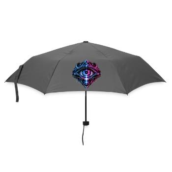 Kosmisches Auge Geometrie - Regenschirm (klein) - Grau - Vorne