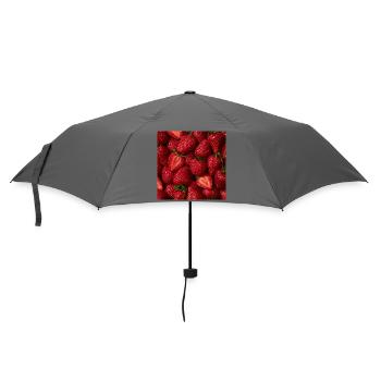 Frische rote Erdbeeren - Regenschirm (klein) - Grau - Vorne