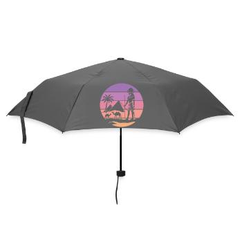 Horus, Falkengott — ägyptischer pinker Sonnenuntergang - Regenschirm (klein) - Grau - Vorne