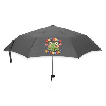 Iss, iss, Insekten, keine Drogen, lustiger Frosch - Regenschirm (klein) - Grau - Vorne