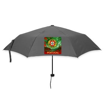 Portugal Emblem im Landschaftsdesign - Regenschirm (klein) - Grau - Vorne