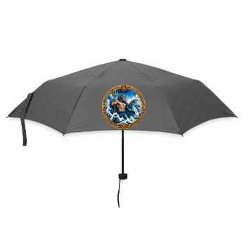 Poseidon auf rauen Wellen - Regenschirm (klein) - Grau - Vorne