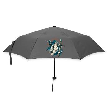 Odin Allvater Raben Huginn Muninn Wikinger - Regenschirm (klein) - Grau - Vorne