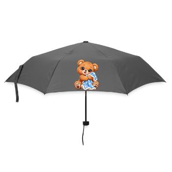 Teddybär mit Kawaii-Decke - Regenschirm (klein) - Grau - Vorne