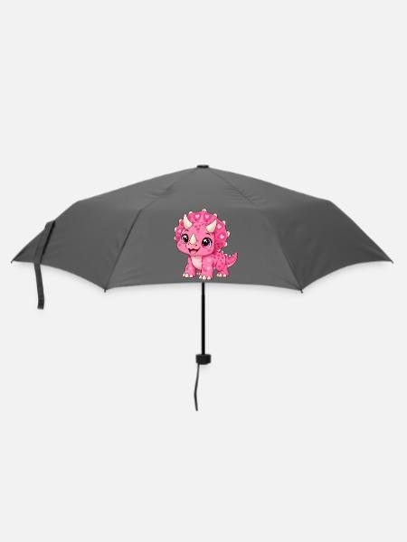 Triceratops Pink Kawaii - Regenschirm (klein) - Grau