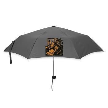 Wohnungschef auf Samtpfoten – Lustiges Katzen  - Regenschirm (klein) - Grau - Vorne