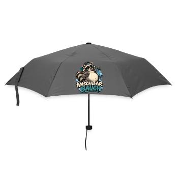 Waschbär Bauch Cartoon - Regenschirm (klein) - Grau - Vorne