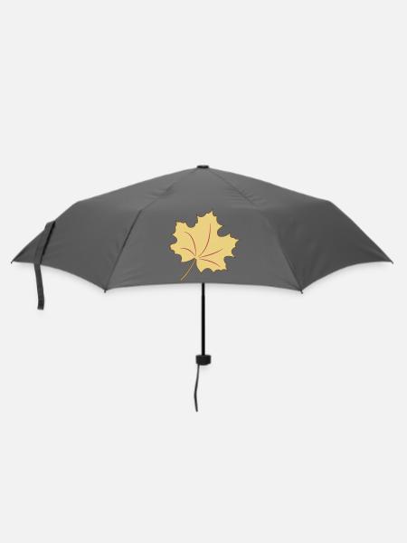 Blatt, der Herbst kann kommen - Regenschirm (klein) - Grau