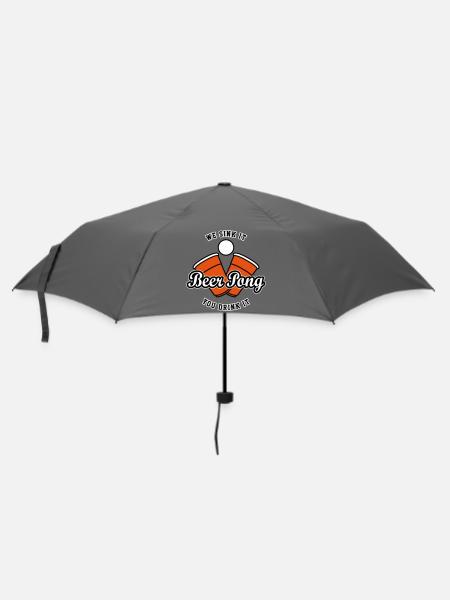 Beer Pong Logo IV - Regenschirm (klein) - Grau