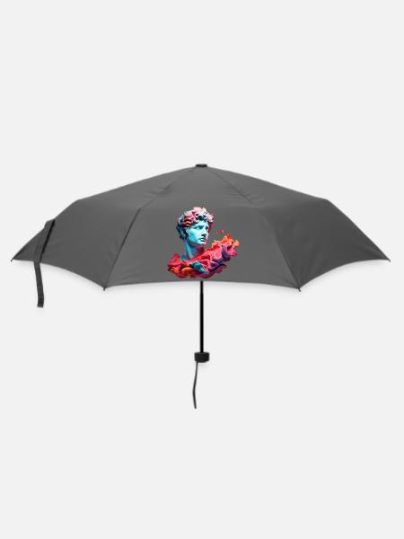 Neon-Psychedelische Büste - Regenschirm (klein) - Grau