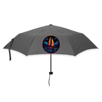 Neonsegler am Abendsee - Regenschirm (klein) - Grau - Vorne