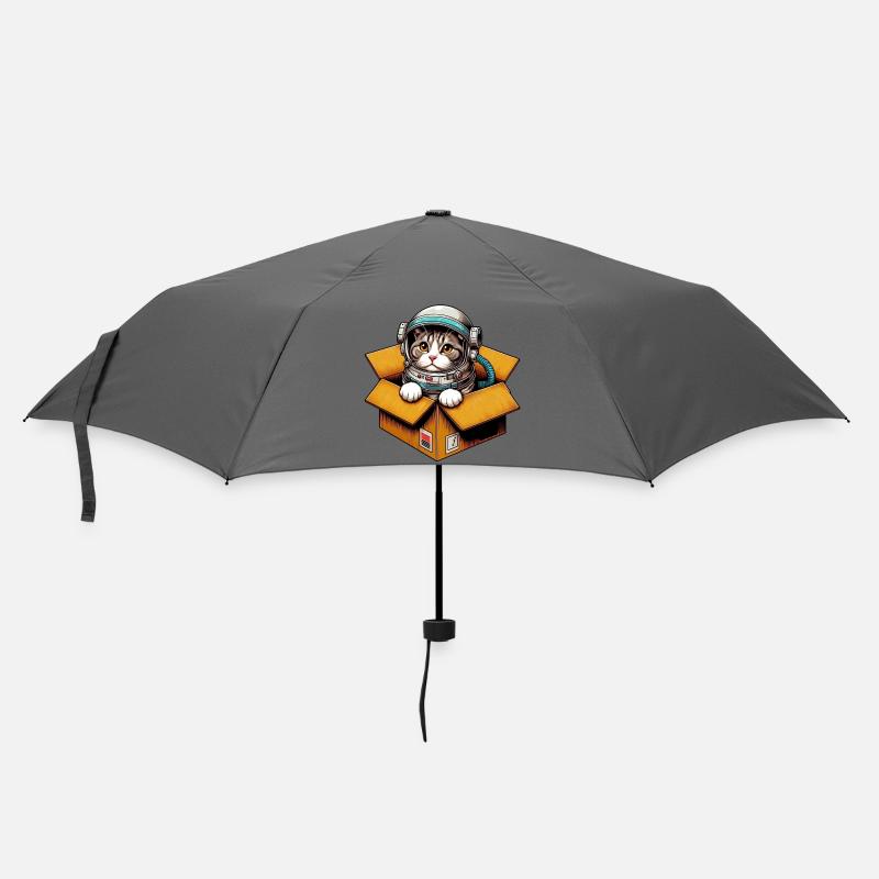 Astronaut Katze - Regenschirm (klein) - Grau