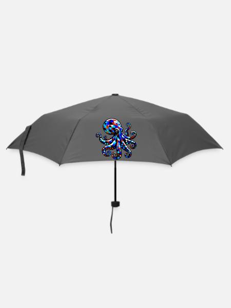 Krake - Regenschirm (klein) - Grau