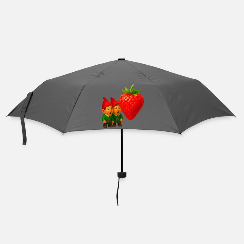 Zwerge und Erdbeere - Regenschirm (klein) - Grau