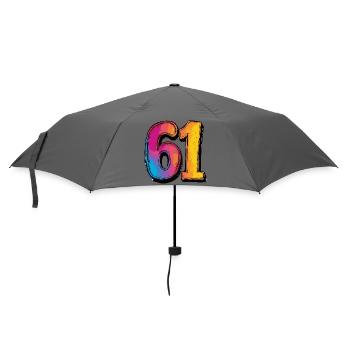 61 Number Colorful - Umbrella (small) - grey - Front