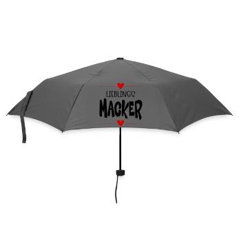 Macker Liebling - Regenschirm (klein) - Grau - Vorne