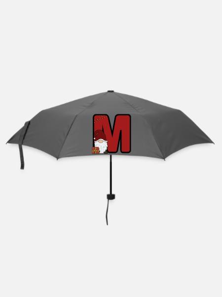 M Weihnachtsmann mit Geschenk - Regenschirm (klein) - Grau