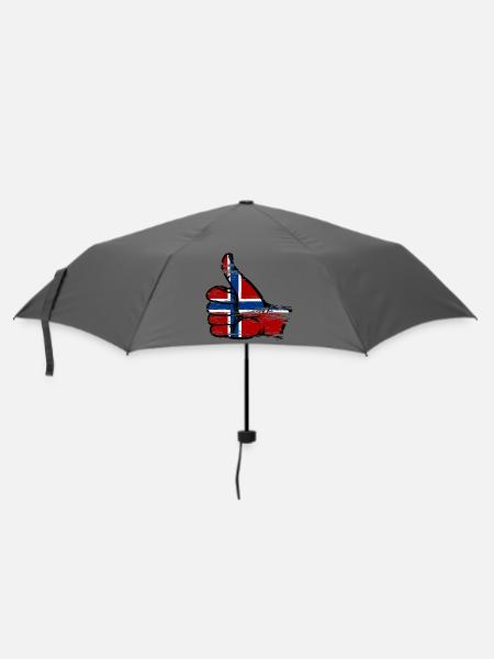 Norwegen Flagge alles klar Symbol used - Regenschirm (klein) - Grau