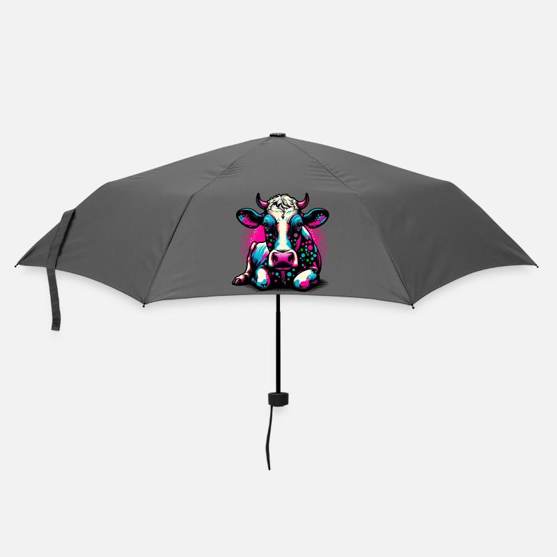 Kuh - Regenschirm (klein) - Grau