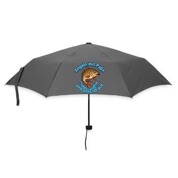 Angeln mit Papa - Regenschirm (klein) - Grau - Vorne